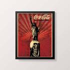 Quadro Coca-cola Estátua Da Liberdade 33x24cm - Com Vidro Mol