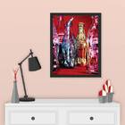 Quadro Coca-cola Garrafas Coloridas 24x18cm - Com Vidro Moldu