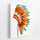 Quadro Cocar Indígena Penas Coloridas Índio Canvas 100x70cm