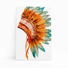 Quadro Cocar Indígena Penas Coloridas Índio Canvas 120x80cm