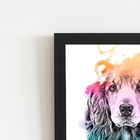 Quadro Cocker Spaniel Inglês Aquarela Cão Moldura 30x40cm