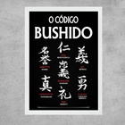 Quadro Código Bushido - 7 Virtudes Samurai 33x24cm Moldura Br