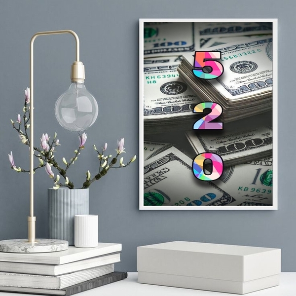 Quadro Código Gravoboi 520- Dinheiro Rápido 45x34cm - Com Vid