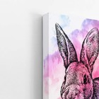Quadro Coelho Animais Pets Arte Aquarela Canvas 60x40cm