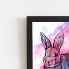 Quadro Coelho Animais Pets Arte Aquarela Moldura 30x40cm