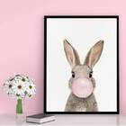 Quadro Coelho Chicletes 24x18cm - Com Vidro Moldura:madeira B