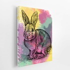 Quadro Coelho Pets Animais Arte Aquarela Canvas 20x30cm
