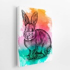 Quadro Coelho Pets Arte Animais Aquarela Canvas 30x40cm