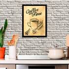 Quadro Coffee Time 24x18cm - Com Vidro Moldura:madeira Preta