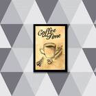 Quadro Coffee Time 24x18cm Moldura:madeira Preta
