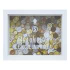 Quadro Cofre Moedas Branco 13x18cm