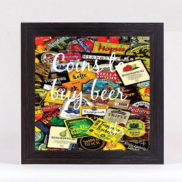 Quadro Cofre Porta Moedas Quadrado - Rótulos Coin 1000