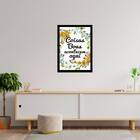 Quadro Coisas Boas Acontecem Aqui 45x34cm - Com Vidro Moldura