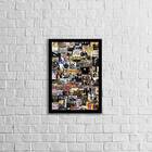 Quadro Colagem Beatles 45x34cm - Com Vidro Moldura:madeira Pr