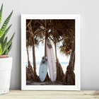 Quadro Coleção Praia Surf - Coqueiro 33x24cm - Com Vidro Mold