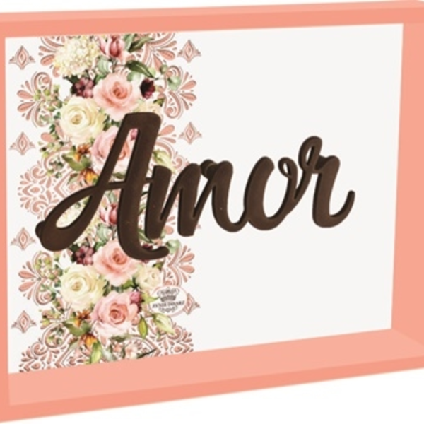 Quadro Com Aplique Amor 15 X 19 X 4,5cm Zenir Disarz