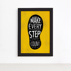 Quadro com Frase Positiva Every Step Moldura Preta 22x32