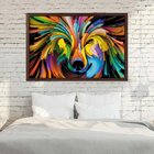 Quadro Com Moldura  Lobo Colorido