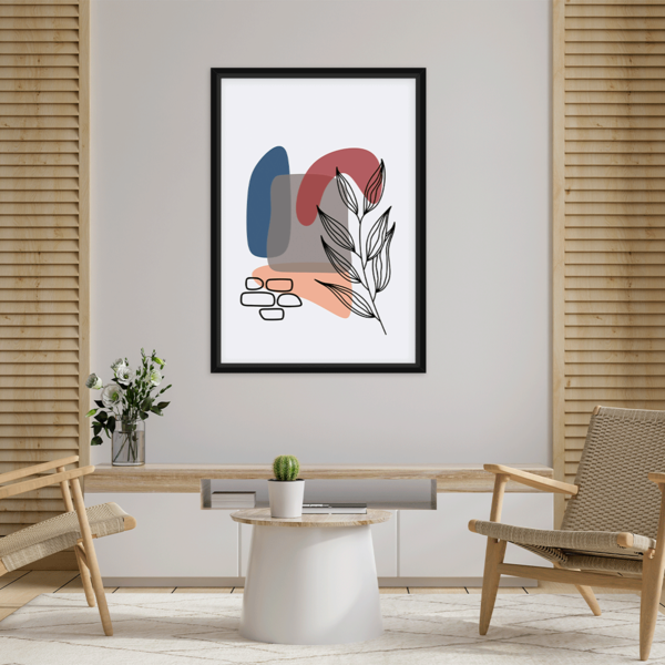 Quadro Com Moldura Abstrato Minimalista