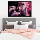 Quadro Com Moldura Cavalo Em Tons De Lilás