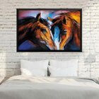 Quadro Com Moldura Cavalos