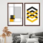 Quadro Com Moldura Chanfrada Abstrato Amarelo