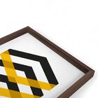 Quadro Com Moldura Chanfrada Abstrato Amarelo