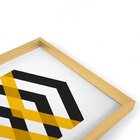 Quadro Com Moldura Chanfrada Abstrato Amarelo