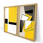 Quadro Com Moldura Chanfrada Abstrato Amarelo
