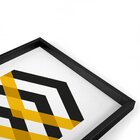 Quadro Com Moldura Chanfrada Abstrato Amarelo