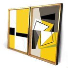 Quadro Com Moldura Chanfrada Abstrato Amarelo