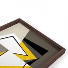 Quadro Com Moldura Chanfrada Abstrato Amarelo