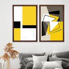 Quadro Com Moldura Chanfrada Abstrato Amarelo