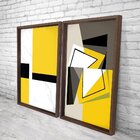 Quadro Com Moldura Chanfrada Abstrato Amarelo