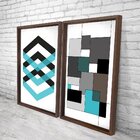 Quadro Com Moldura Chanfrada Abstrato Azul