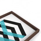 Quadro Com Moldura Chanfrada Abstrato Azul