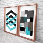 Quadro Com Moldura Chanfrada Abstrato Azul