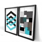 Quadro Com Moldura Chanfrada Abstrato Azul