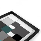 Quadro Com Moldura Chanfrada Abstrato Azul