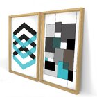 Quadro Com Moldura Chanfrada Abstrato Azul
