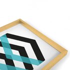 Quadro Com Moldura Chanfrada Abstrato Azul