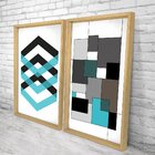 Quadro Com Moldura Chanfrada Abstrato Azul