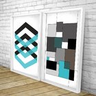 Quadro Com Moldura Chanfrada Abstrato Azul