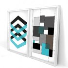 Quadro Com Moldura Chanfrada Abstrato Azul