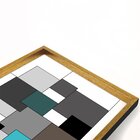 Quadro Com Moldura Chanfrada Abstrato Azul