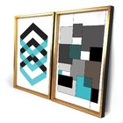 Quadro Com Moldura Chanfrada Abstrato Azul