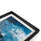 Quadro Com Moldura Chanfrada Abstrato Azul Com Cinza