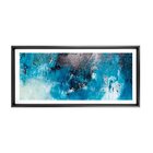 Quadro Com Moldura Chanfrada Abstrato Azul Com Cinza