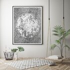 Quadro Com Moldura Chanfrada Abstrato Cinza