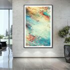 Quadro Com Moldura Chanfrada Abstrato Neutro